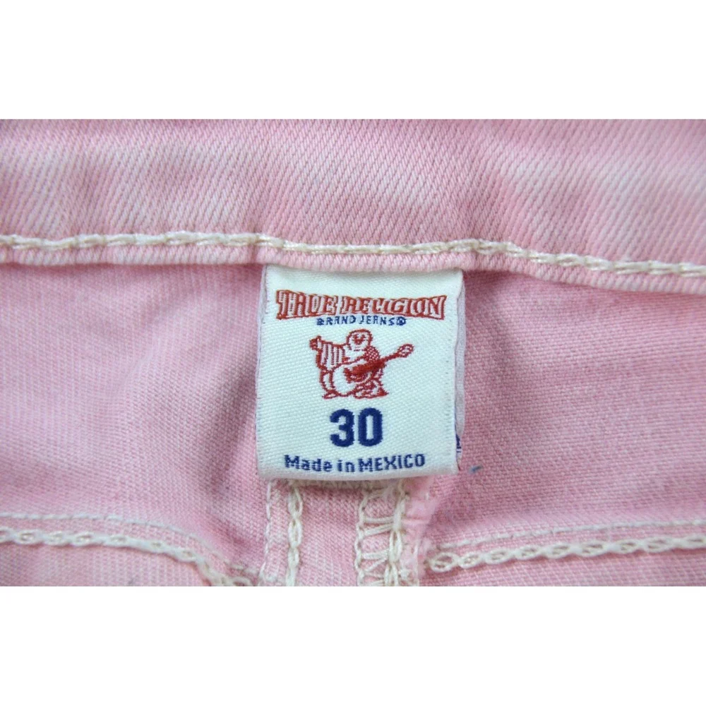 True Religion Jeans Women's 30x30 Super Skinny Pink Stretch Distressed Denim - Picture 3 of 9